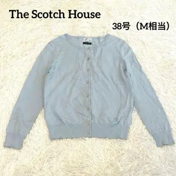 더 스카치 하우스 [ 긴팔 가디건 ] 이탈리아 실 자수 로고 라이트 블루