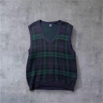 90s GAP 빅 택 코튼 니트 베스트 L V넥