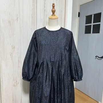 기모노 리메이크 오시마 명주로 만든 핀턱 원피스 (LL)