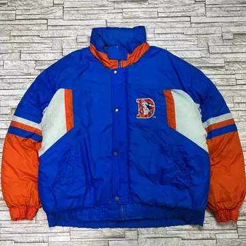 90s NFL 브롱코스 패딩 자켓 자수 디자인 팀 컬러