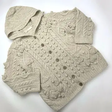 핑크하우스 생성 팝콘 니트 가디건