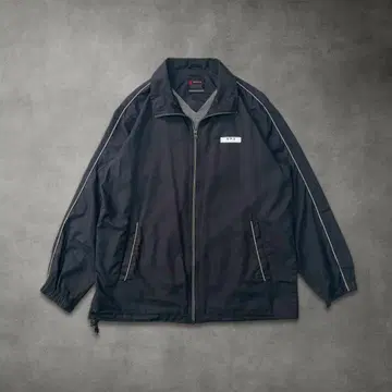 Y2K 스트릿 나일론 블루종 아우터 드로 코드 블랙 FREE