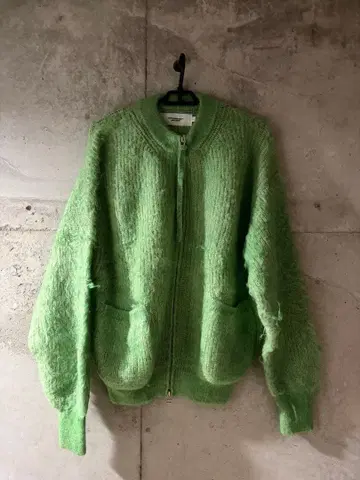 MOHAIR 크루넥 집 가디건