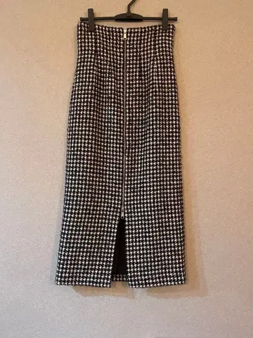 ZIP 서스펜더 원피스 하운드투스 패턴 36