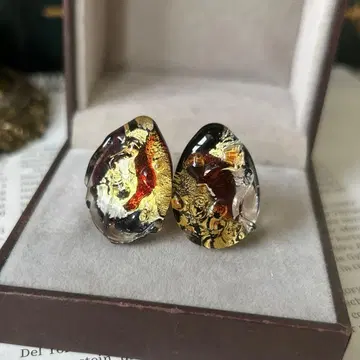 이탈리아제 베네치아 유리 귀찌 티어드롭형