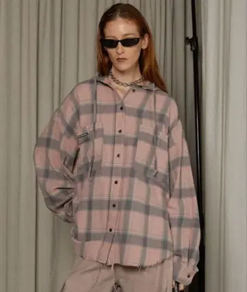 PRANK PROJECT 후디드 체크 셔츠 택 포함 새상품