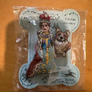 tamaoworld 여왕 코기 자수 브로치