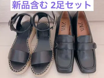 새상품 ZARAZARA 에스파드리유 샌들과 로퍼 2켤레 세트 24