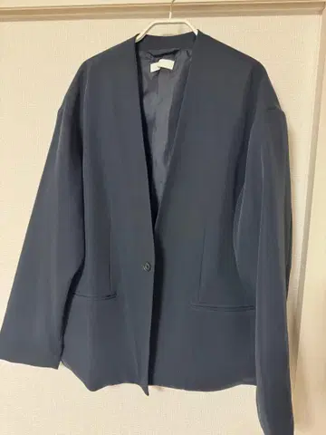 WYM 노카라 자켓 네이비