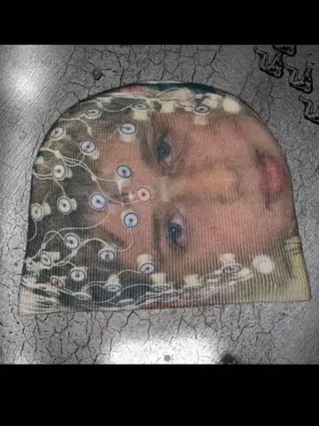 y2k 개성 있는 얼굴 프린트 비니 2000년대