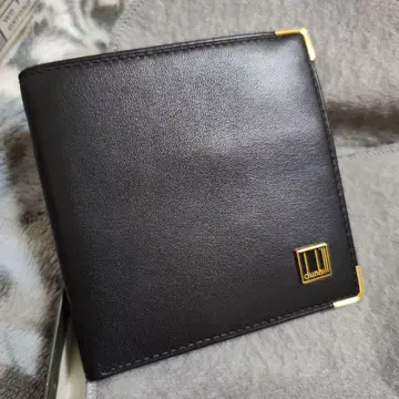던힐 dunhill 남성용 접이식 지갑 동전 지갑 포함 블랙 새상품 보관