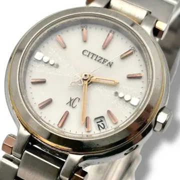 작동 시티즌 크로스시 손목시계 쿼츠 여성용 실버 3침 날짜