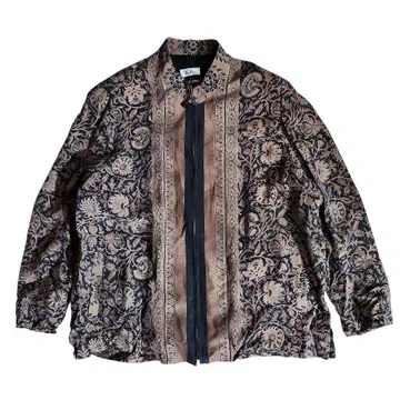 오스트리아제 큐프라 원단 페이즐리 올 패턴 집업 자켓 69050