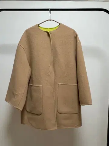 UNITED ARROWS 바이컬러 리버 미들 코트 36