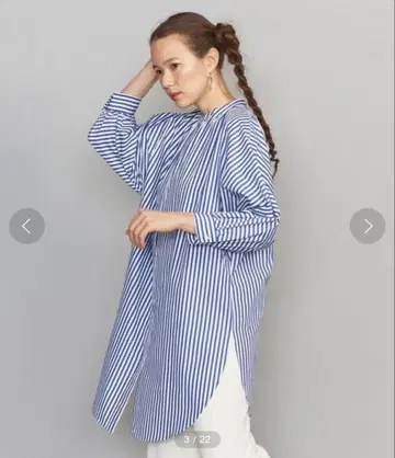 UNITED ARROWS BY 스탠드 카라 돌먼 슬리브 롱 셔츠