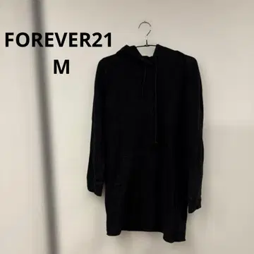 FOREVER21 블랙 후드 부착 후드티 원피스 M