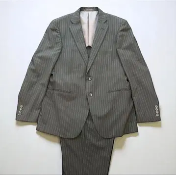 새상품급 TOPVALU 남성용 수트 96AB5 블랙 스트라이프 사이즈 L