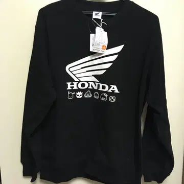 HONDA 산리오 콜라보 맨투맨 트레이닝복 긴팔 속기모 블랙 M