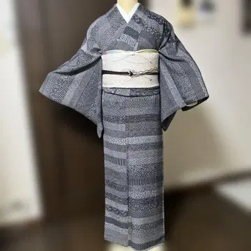 에도 코몬 패턴 연결 가로 모노톤 공팔괘 기장 159 화장 67.5