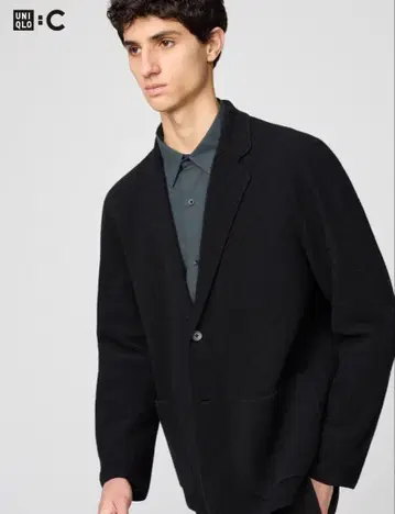 [택 포함 새상품] 남녀 공용 UNIQLO C 니트 자켓 블랙 L