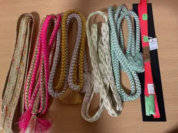 오비 장식 세트 다색 뜨개질 술 장식 포함 6점