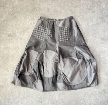 t.b 마츠오 인터내셔널 센소유니코 3D 패치워크 플레어 스커트
