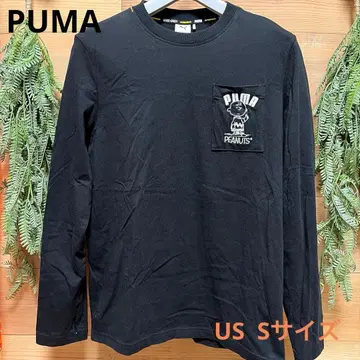 푸마 PUMA 론T PEANUTS 콜라보 블랙 가슴 포켓 긴팔 셔츠