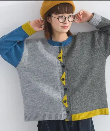 iriey 아이리 나미나미 앞섬 니트 크루넥 가디건