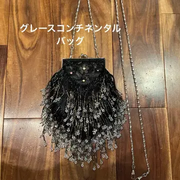 새상품급 Grace continental 비즈 프린지 파티 백