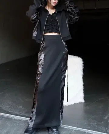 GlamLips 사이드 개더 ZIP 후디 SET UP