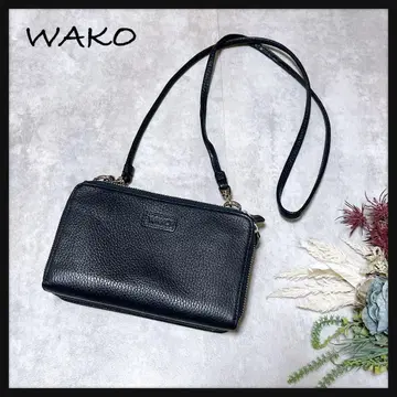[ WAKO 와코 ] 숄더백 숄더 지갑 가죽 주름 가죽 새상품급