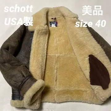 [ 미국제 ] schott B-3 플라이트 자켓 브라운 리얼 무스탕 40