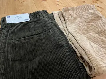 GU 코듀로이 와이드 테이퍼드 이지 앵클 팬츠 남성용 S