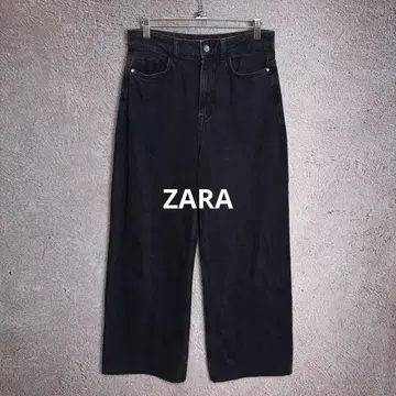 ZARA 블랙 와이드 데님 팬츠 루즈핏 캐주얼