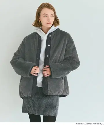 새상품 M 사이즈 coca 워셔블 리버서블 퀼팅 블루종 / 차콜