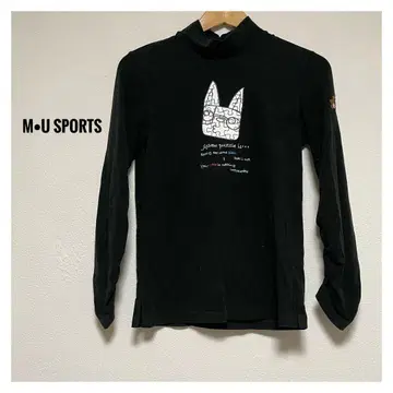 M USPORTS 하이넥 골프웨어 블랙 긴팔 미에코 우에사코