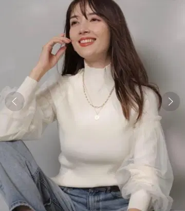 아푸와이저 리셰 소매 튤 니트 M 사이즈