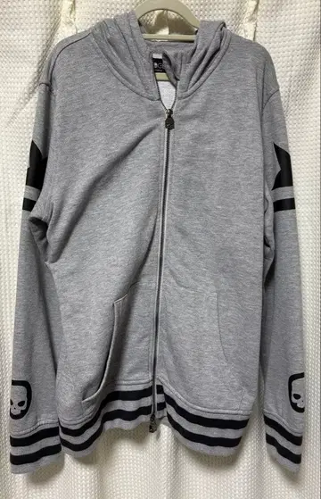 HYDROGEN 그레이 풀 집업 후드티 M