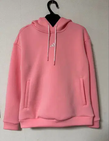 adidas 핑크 후드 부착 후드티 M 사이즈