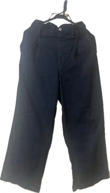 블랙 와이드 팬츠 허리밴딩