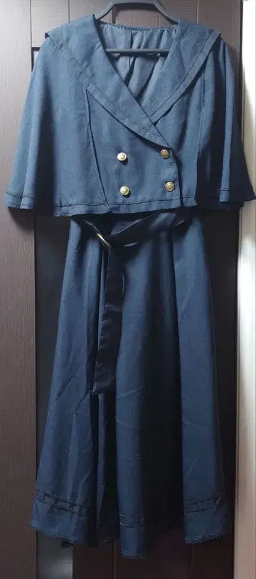 마린 아카데미아 네이비 오버롤 스커트 케이프 L 사이즈