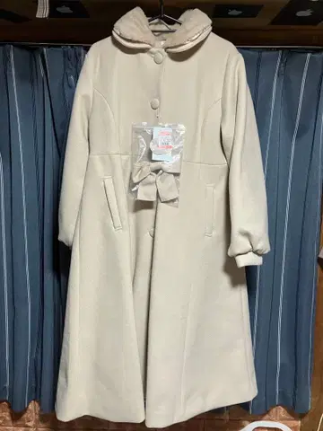 시마무라 아오키 미사코 콜라보 리본 코트 LL