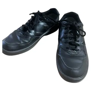 여성용 블랙 스니커즈 합성 피혁