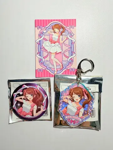 아이돌 마스터 시구레 우이 미즈시마 사키 아크릴 키링 캔뱃지 특전 카드
