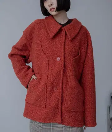 VACANCY 부클 더블 포켓 부클 코트