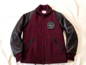 Duffers 소매 가죽 바시티 자켓 M