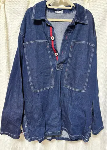 데님 셔츠 인디고 블루