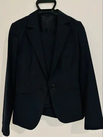 다크 네이비 스트라이프 비즈니스 자켓 팬츠 세트 S