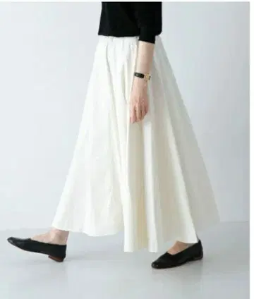 카구레 코튼 플레어 스커트 화이트