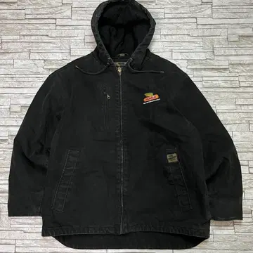 90s DEKALB 액티브 자켓 기업 로고 블랙 덕 원단